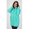Regenmantel DEPROC ACTIVE "Friesennerz ankergluttraum WMN", Damen, Gr. 40/42 (M), blau (türkis), Obermaterial: 100% Polyurethan; Futter: 100% Polyester, casual, Langarm mit Druckknopf, Mäntel, auch in Großen Größen erhältlich