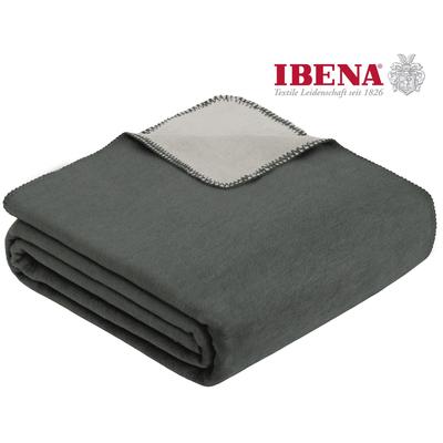 Wohndecke IBENA "Jacquard Decke Dublin", silber (anthrazit, silberfarben), B:150cm L:200cm, Obermaterial: 58% Baumwolle,