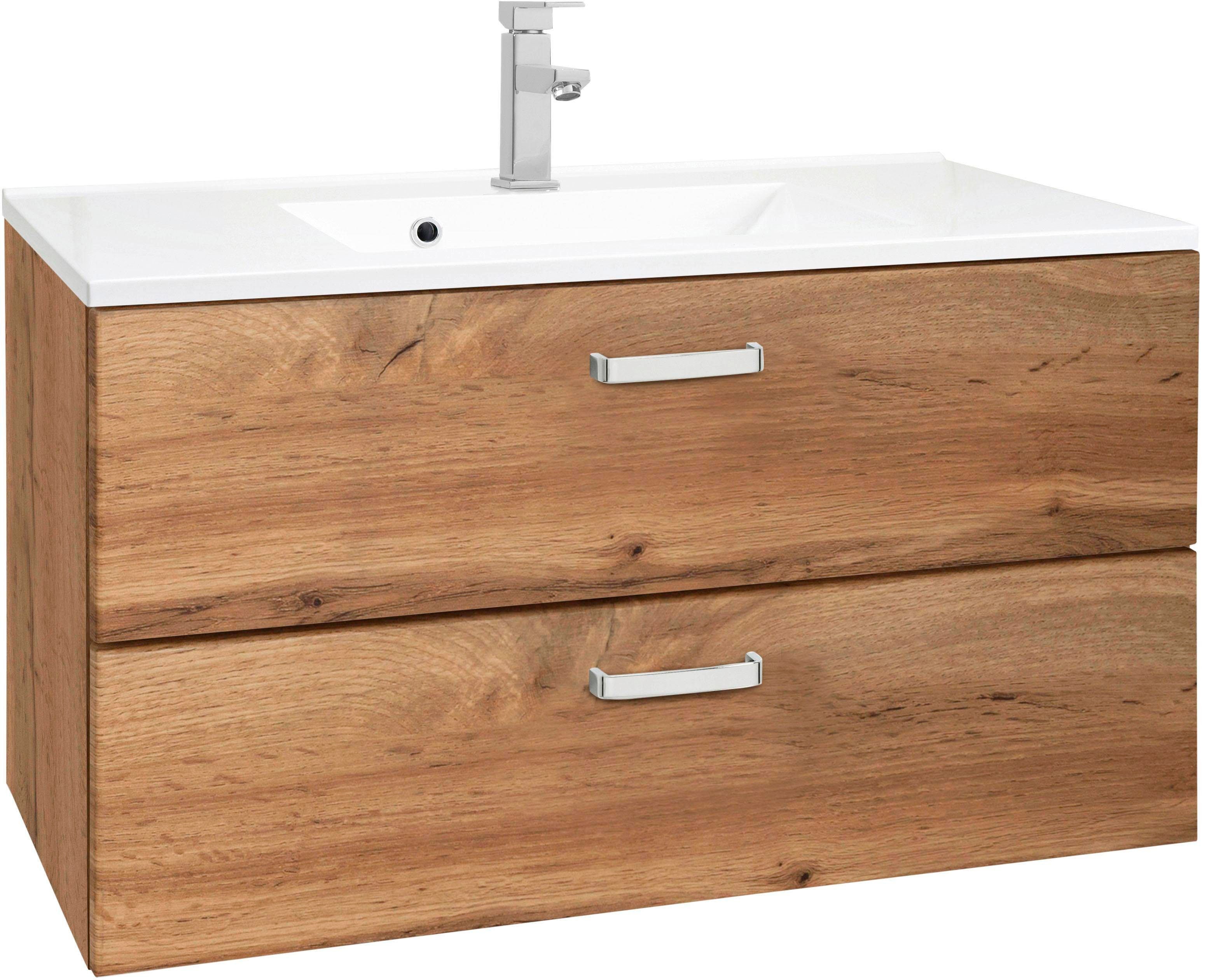 Waschtisch WELLTIME "Ravenna", braun (eichefarben, eichefarben), B:90cm H:54cm T:48cm, Waschtische Image