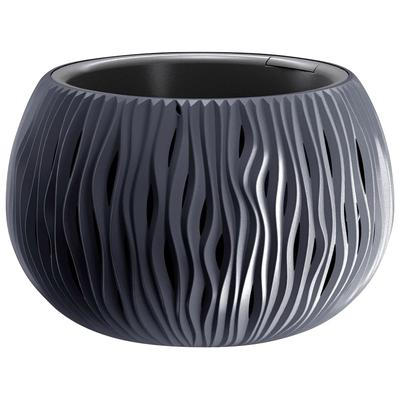Pflanzkübel PROSPERPLAST "Sandy Bowl", grau (anthrazit), H:19cm Ø:29cm, Kunststoff, Pflanzgefäße, ØxH: 29x19 cm