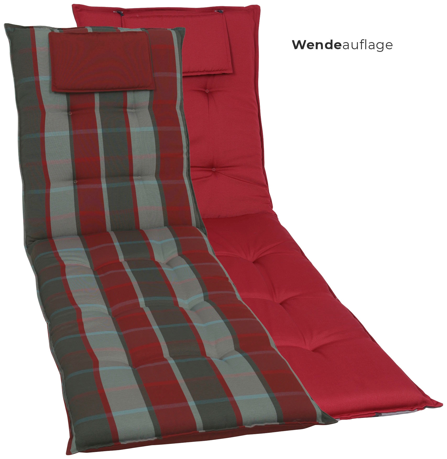 Liegenauflage GO-DE "Rollliegenauflage", rot, B:190cm H:9cm T:60cm, Bezug: 100% Polyester, Polsterauflagen Image