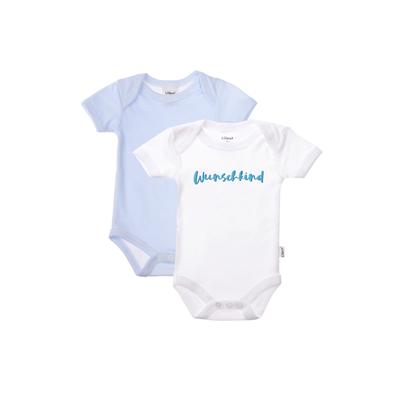 Body LILIPUT "Wunschkind" Gr. 86/92, EURO-Größen, blau (weiß-hellblau) Baby Bodies mit weitem Kragen