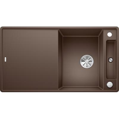 Granitspüle BLANCO "AXIA III 5 S-F", braun (cafe), B:50cm H:19cm T:91cm, Verbundwerkstoff, Küchenspülen, inklusive gratis Esche-Compound-Brückenschneidebrett