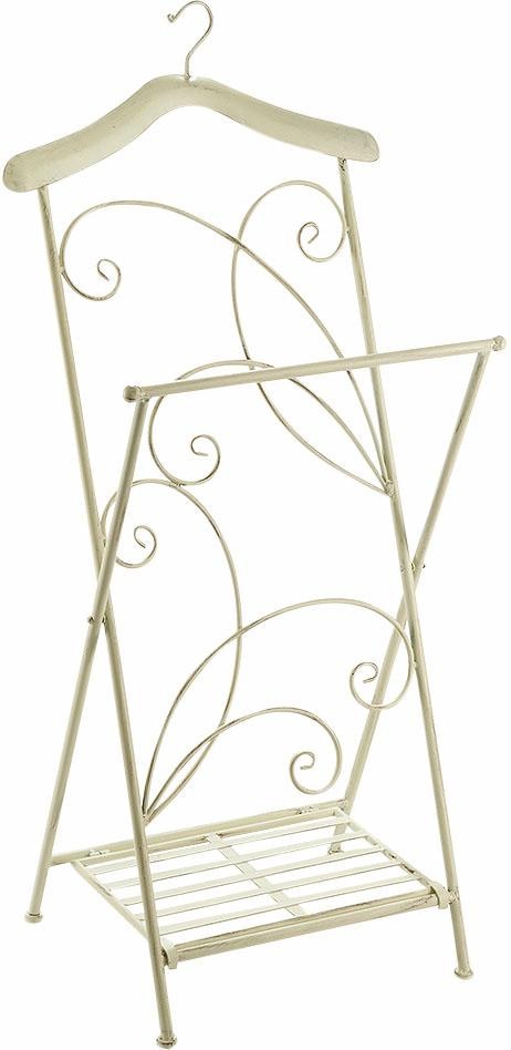 Herrendiener LOCKER, weiß (weiß used look), B:40cm H:101cm T:34cm, Metall, Herrendiener