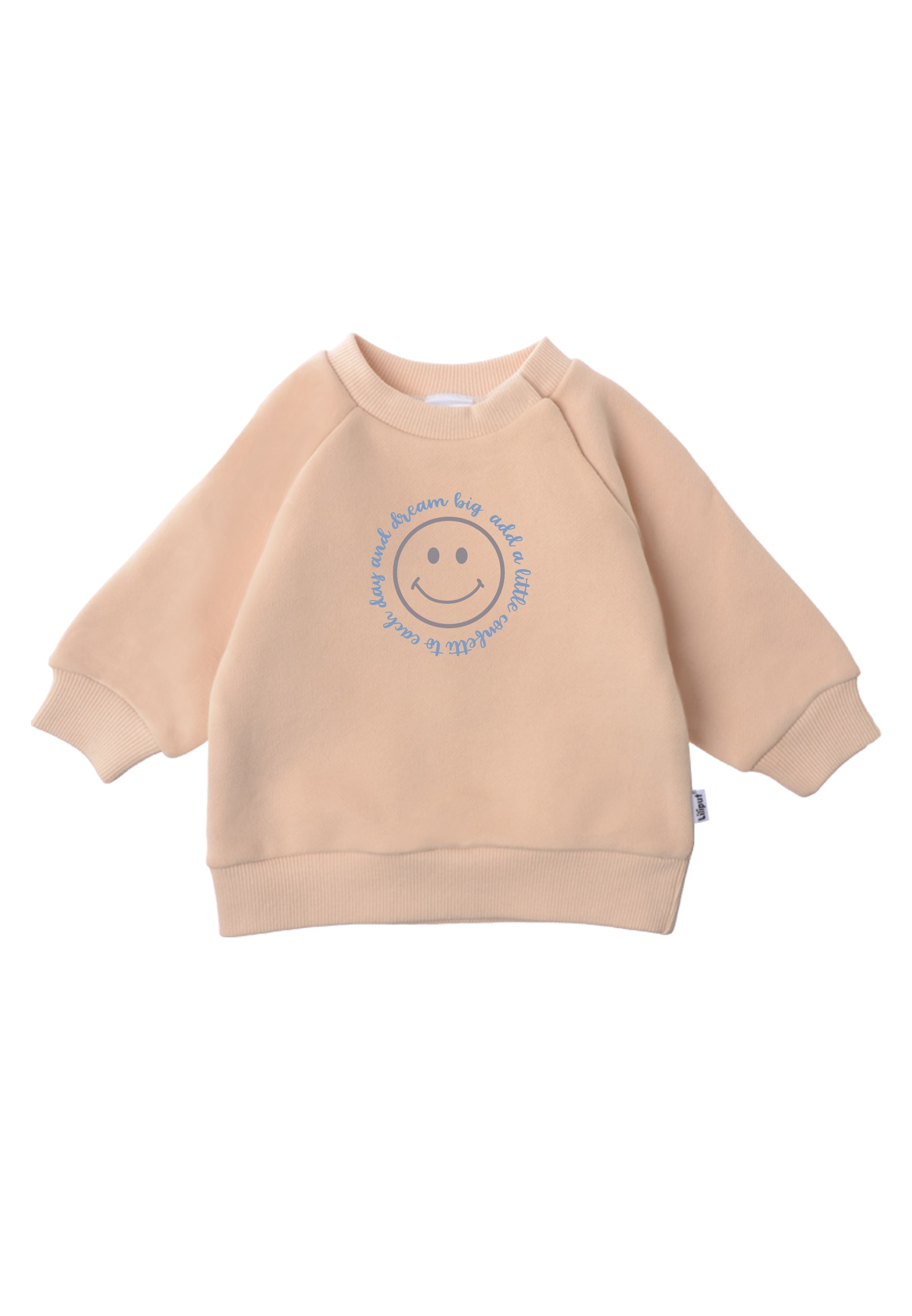 Sweatshirt LILIPUT "Smiley", Mädchen, Gr. 98/104, beige, 80% Baumwolle, 20% Polyester, bedruckt, normal, Rundhals, Sweatshirts Sweatshirt, mit witzigem Print