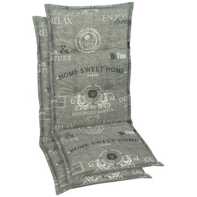 Sesselauflage GO-DE, grau (hellgrau), B:110cm H:5,5cm T:50cm, Bezug: 65% Polyester, 35% Baumwolle, Polsterauflagen