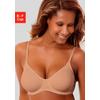 T-Shirt-BH LASCANA "perfect basic", Damen, Gr. 75, Cup F, braun (caramel), Microtouch, Obermaterial: 82% Polyamid (TACTEL), 18% Elasthan (LYCRA), Basic, BHs, mit Bügel, ohne Schale, Basic Dessous