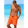 Badeshorts S.OLIVER, Herren, Gr. L (52), N-Gr, orange, Microfaser, Polyester, Badehosen, mit trendigem Logoprint