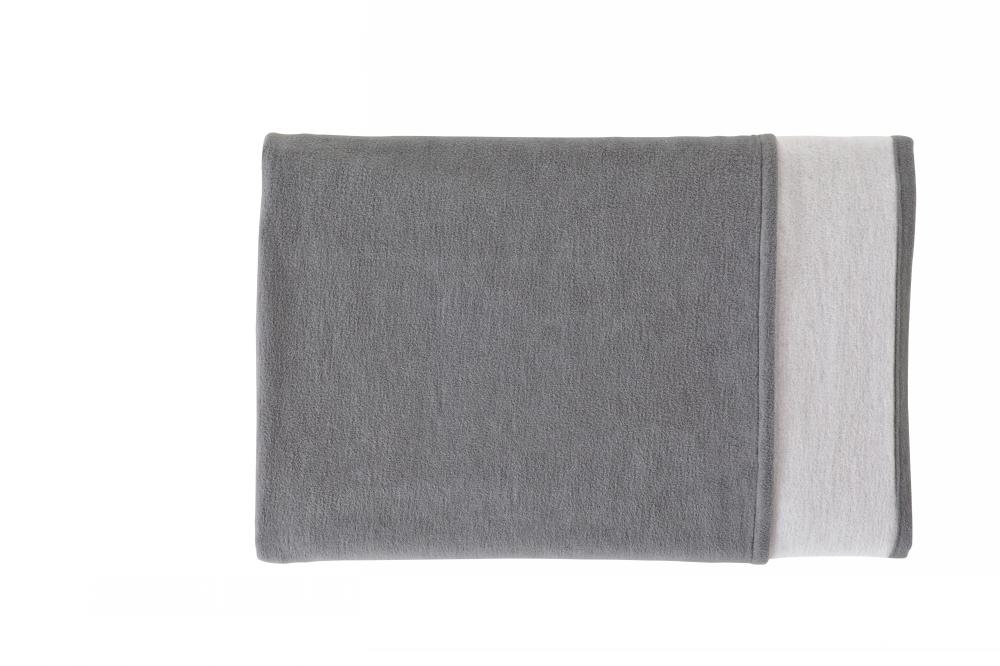 Wohndecke IBENA "Cotton Pur", grau (dunkelgrau, hellgrau), B:140cm L:200cm, Baumwolle, Wohndecken, in trendigen Farben Image