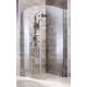Eckdusche WELLTIME "Florenz" Duschkabinen Gr. B/H/T: 90 cm x 190 cm x 90 cm, ohne Antikalk-Versiegelung, grau (chromfarben) Duschen