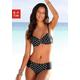 Bügel-Bikini LASCANA Gr. 44, Cup E, schwarz-weiß (schwarz, weiß) Damen Bikini-Sets Ocean Blue