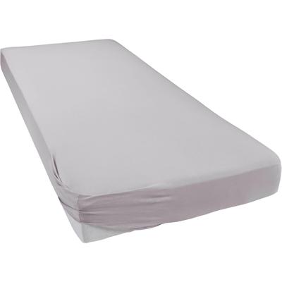 Spannbettlaken BELLANA "Jersey-Elasthan deLuxe", silber (silberfarben), B:200cm L:200-220cm, Jersey-Elasthan, Obermaterial: 95% Baumwolle, 5% Elasthan, Laken, für Boxspringbetten und sehr hohe Matratzen Image