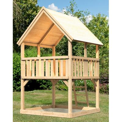 Spielturm KONIFERA "Lenie A", beige (natur), Spieltürme, KinderB:200cm H:345cm T:200cm, Holzwerkstoff, BxTxH: 200x200x345 cm, B:200cm H:345cm T:200cm