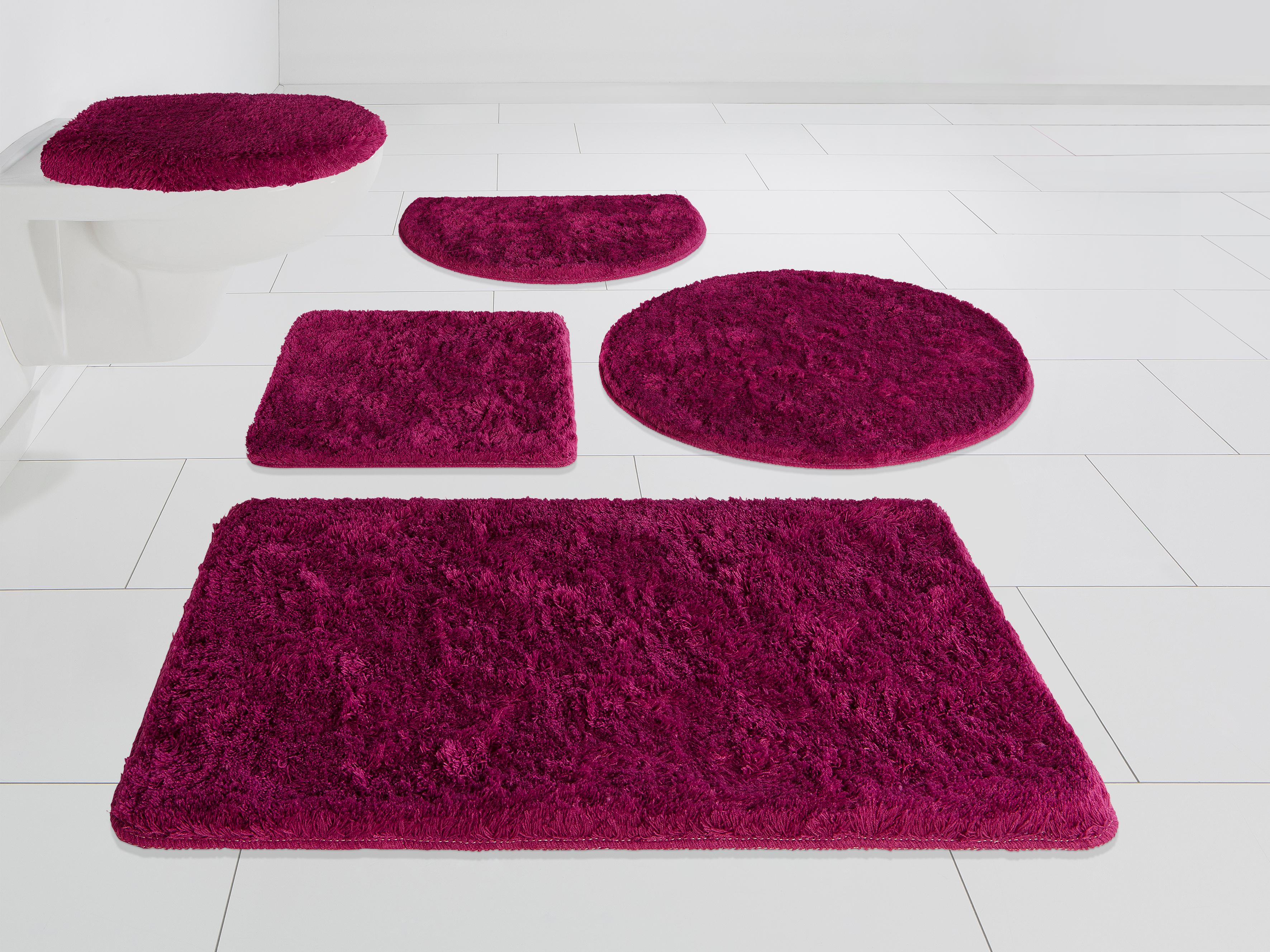 Badematte MY HOME "Merida, Badvorleger, Badezimmer Teppich" Gr. 5, pink (fuchsia), H:32mm, Kunstfaser, Badematten, Badematte, Badteppich, Uni Farben, rechteckig, rund & als 2-tlg. Set erhältlich