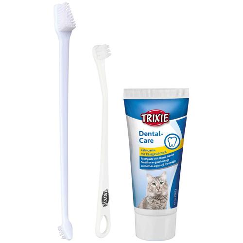 TRIXIE Tier-Zahnpflegeset Zahnpflege-Set, (3 St.) weiß Trixie