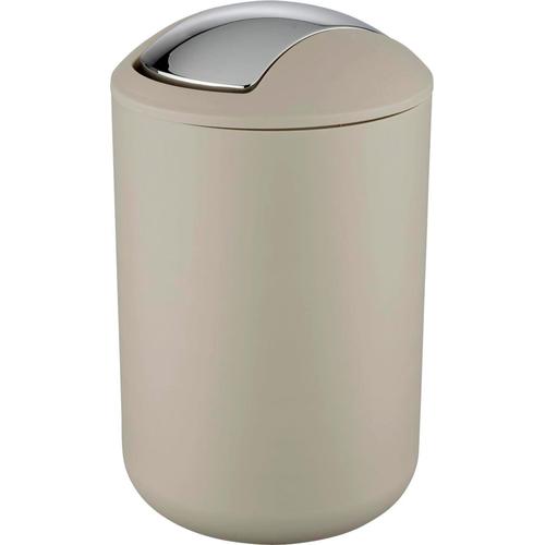 "Mülleimer WENKO ""Brasil"" Gr. B/H/T: 19,5 cm x 31 cm x 19,5 cm, 6,5 l, grau (taupe) Mülleimer 6,5 Liter"