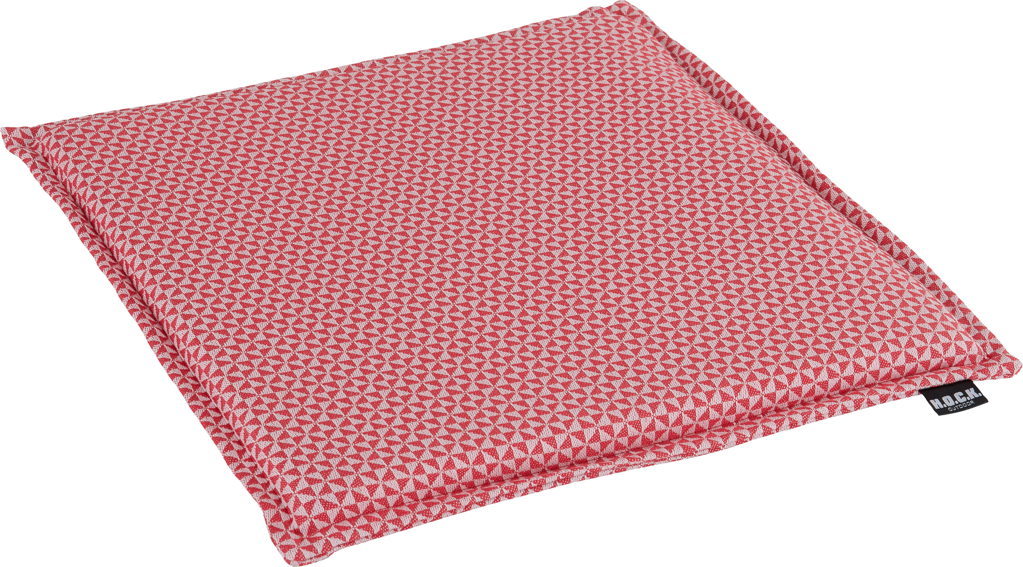 Sitzkissen H.O.C.K. "Pepe", rot (berry, rot, gemustert), B:35cm H:2cm L:35cm, Polyacryl, Dekokissen_Sitzkissen_Kissenhüllen, Outdoor geeignet