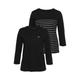 3/4-Arm-Shirt TOM TAILOR Gr. M, schwarz (schwarz, schwarz, geringelt) Damen Shirts Jersey