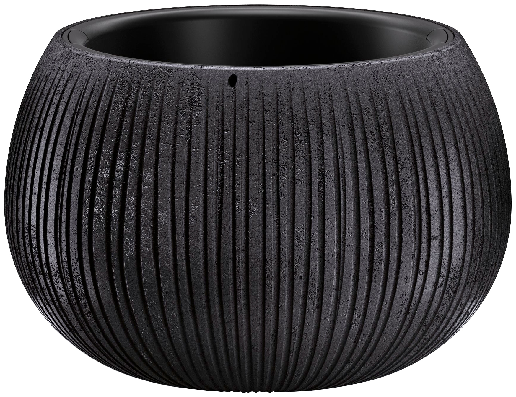 Blumentopf PROSPERPLAST "Beton Bowl" aus schwarzem Kunststoff", schwarz, Kunststoff, Pflanzgefäße, Ø29cm x H19,5cm