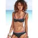 Bügel-Bikini-Top LASCANA "Kimer" Gr. 36, Cup F, schwarz (schwarz, bedruckt) Damen Bikini-Oberteile Ocean Blue