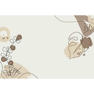 Fototapete LIVING WALLS "ARTist Drawn Leaves", beige (beige, braun, creme), B:4m L:2,7m, Vlies, Tapeten, Vlies, Wand, Schräge