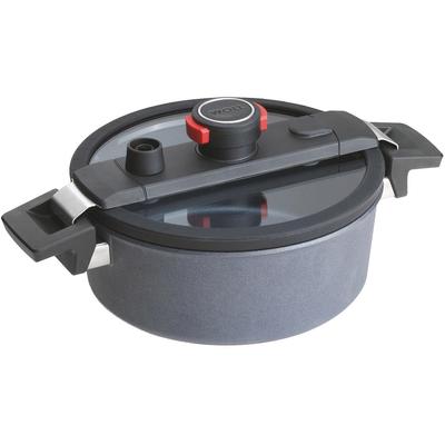 Dampfgartopf WOLL MADE IN GERMANY "Active-Lite", grau (anthrazit), H:9cm Ø:24cm, Töpfe, Dampfkochtopf, incl. Activde Lite Deckel, Induktion, Made in Germany Image
