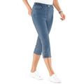 Caprijeans CLASSIC BASICS Gr. 20, Kurzgrößen, blau (blue, bleached) Damen Jeans Hosen