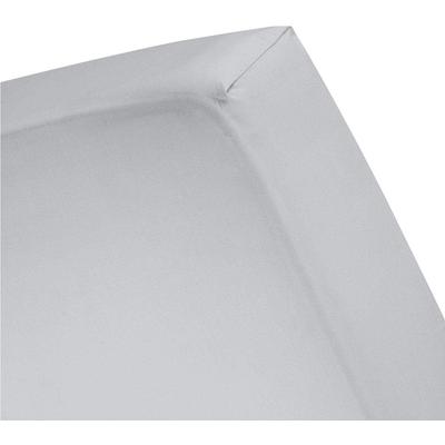 Spannbettlaken CINDERELLA "Spannbettlaken (bis 25 cm)", grau (hellgrau), B:180cm L:200cm, Renforcu00e9, Obermaterial: 100% Baumwolle, Laken, Fühlt sich angenehm auf der Haut an Image