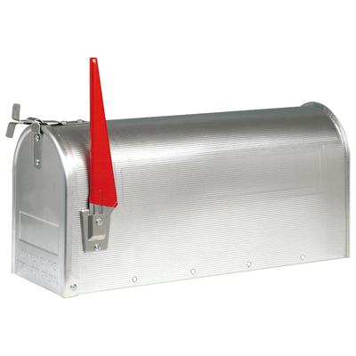 Briefkasten BURG WÄCHTER "U.S. Mailbox", silber (silberfarben), B:480mm H:220mm T:170mm, Aluminium, Briefkästen, mit gro