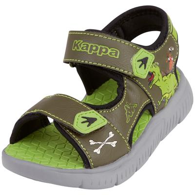 Sandale KAPPA Gr. 27, schwarz (army-black) Schuhe Sandale mit blinkendem T-Rex Relief Print