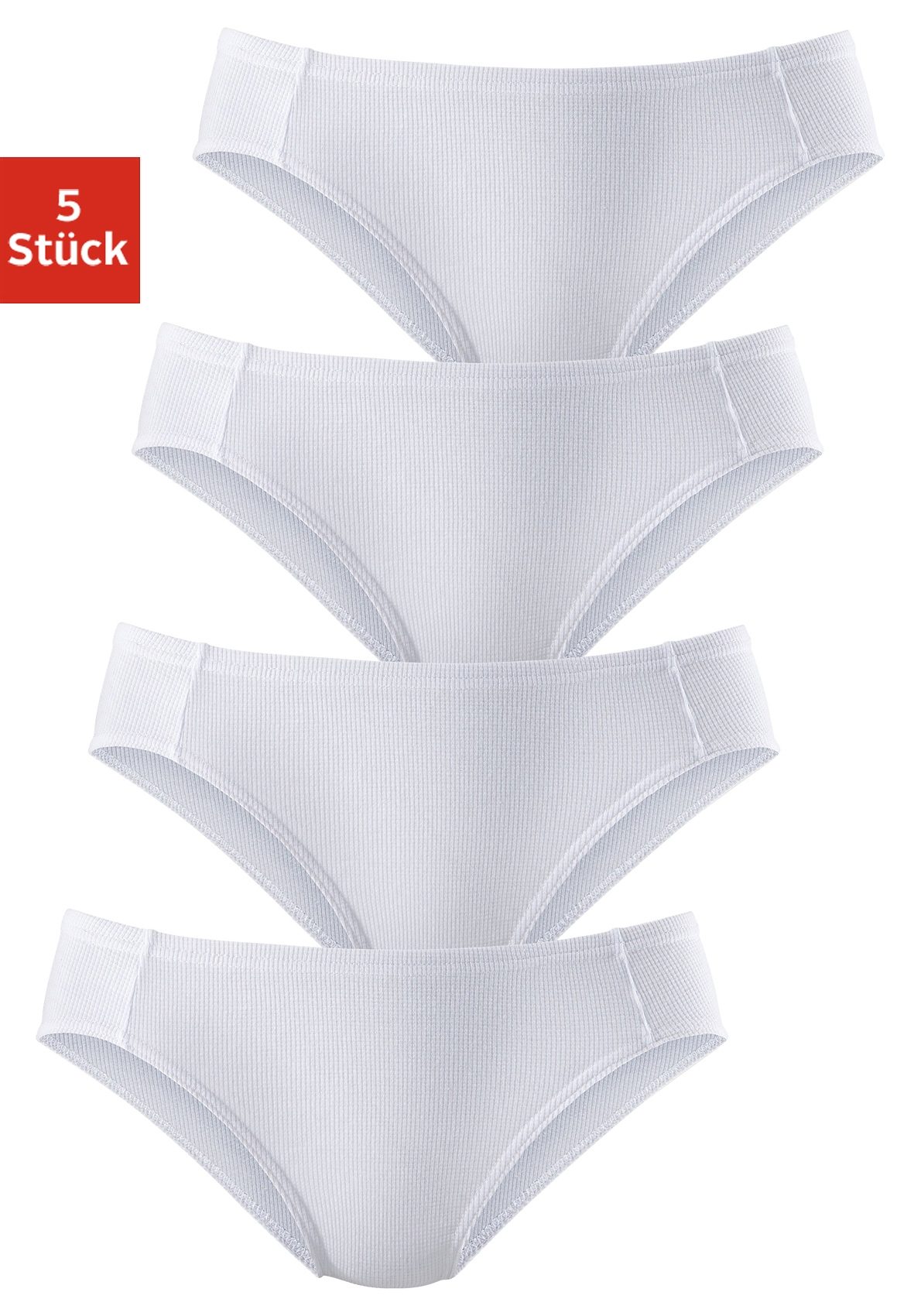 Bikinislip PETITE FLEUR, Damen, Gr. 48, weiß, Piqué, Obermaterial: 95% Baumwolle, 5% Elasthan, unifarben, körpernah, Unterhosen, aus weicher Pikee-Qualität Image
