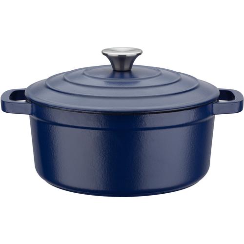 "Kochtopf GSW ""Blue Magic"" Töpfe Gr. Ø 24 cm + Höhe 10,5 cm, blau Suppentopf Suppentöpfe Topf Induktion"