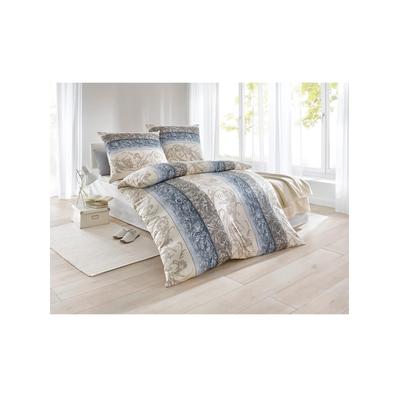 Bettwäsche IRISETTE Gr. 1, blau (eisblau, grau), B/L: 135cm x 200cm, 2-teilige Garnitur St., 2-teilige Garnitur St., Feinbiber, B/L: 80cm x 80cm, Feinbiber, 100% Baumwolle, Bettwäsche Image