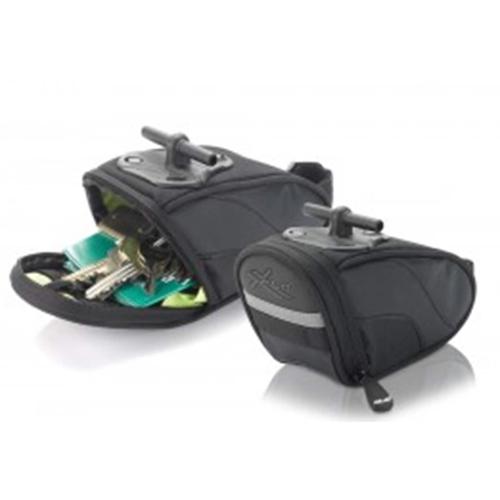 Satteltasche XLC Taschen Gr. B/H/T: 17 cm x 8 cm x 11 cm – 0,6 l, grau (anthrazit, schwarz) Satteltaschen