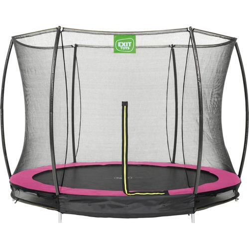 „Gartentrampolin EXIT „“Silhouette Ground““ Trampoline Gr. Ø 244 cm, rosa (schwarz) Kinder Trampoline mit Sicherheitsnetz“