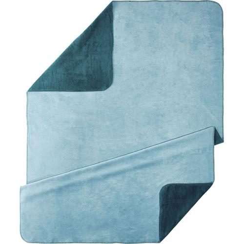 "Wohndecke KNEER ""UNI"" Wohndecken Gr. B/L: 150 cm x 200 cm, blau (petrol) Decken kuschelige Wendedecke in großer Farben-Vielfalt, Kuscheldecke"