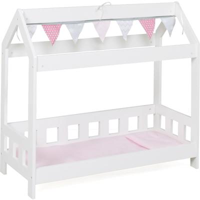 Puppenbett CHIC2000 "Stars Grey", grau (stars grau), Puppenmöbel, KinderB:25cm H:54cm T:25cm, MDF, Polyester, mit Bettdecke und Kopfkissen, B:25cm H:54cm T:25cm Image