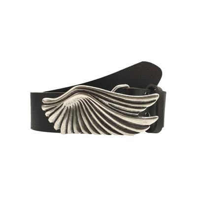 Ledergürtel, Damen, Gr. 115, schwarz, Leder, RETTUNGSRING BY SHOWROOM 019, unifarben, modisch, Gürtel, mit austauschbarer Schließe »Flügel«, 4cm Image