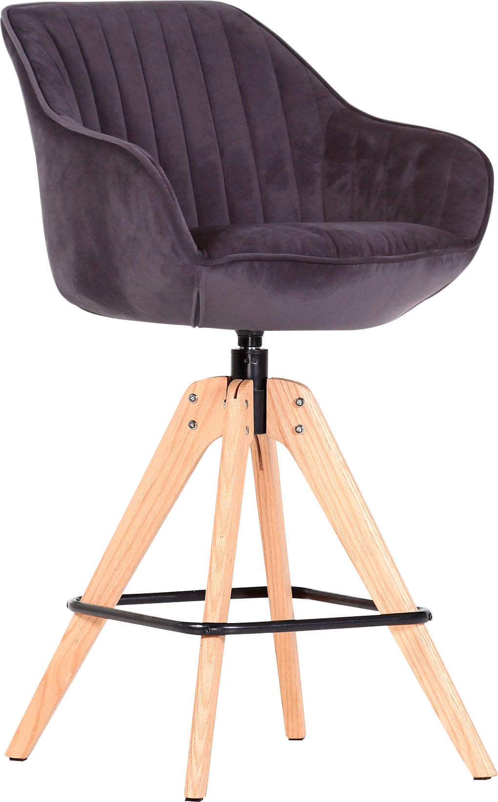 Barhocker GUTMANN FACTORY "Trivia", grau (anthrazit), B:55cm H:96cm T:56cm, Hocker, Barhocker, drehbar