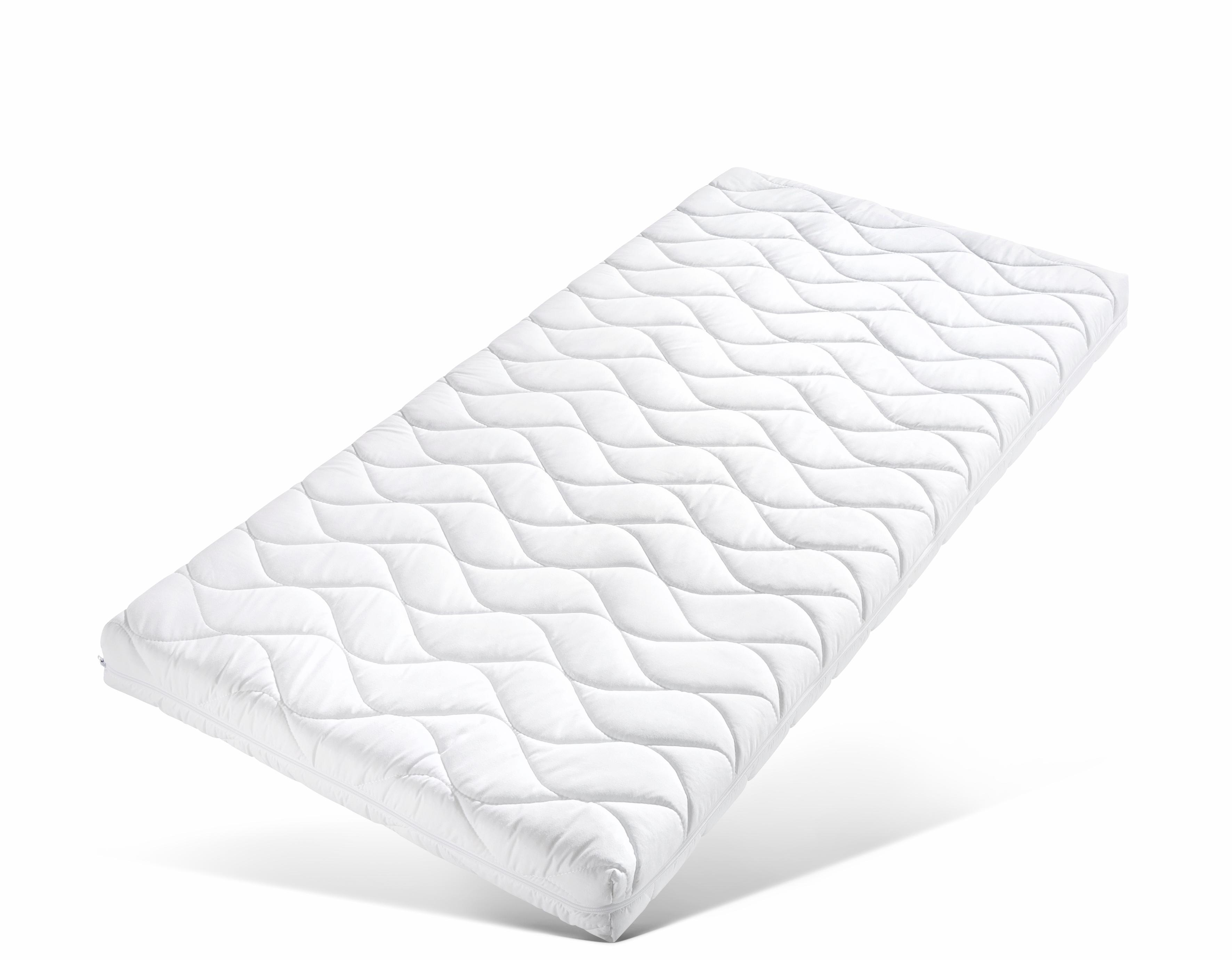 Kindermatratze JULIUS ZÖLLNER "Jan, Matratze 60x120, 70x140 cm", Kinder, Gr. 1 (0 kg - 65 kg), 8cm, Polyester Bezug, Material oben: Baumwolle,Polyester Material unten: Polyester,Baumwolle, B/L: 60cm x 120cm, 1 Stk., weiß, Bezug (oben): 65%...