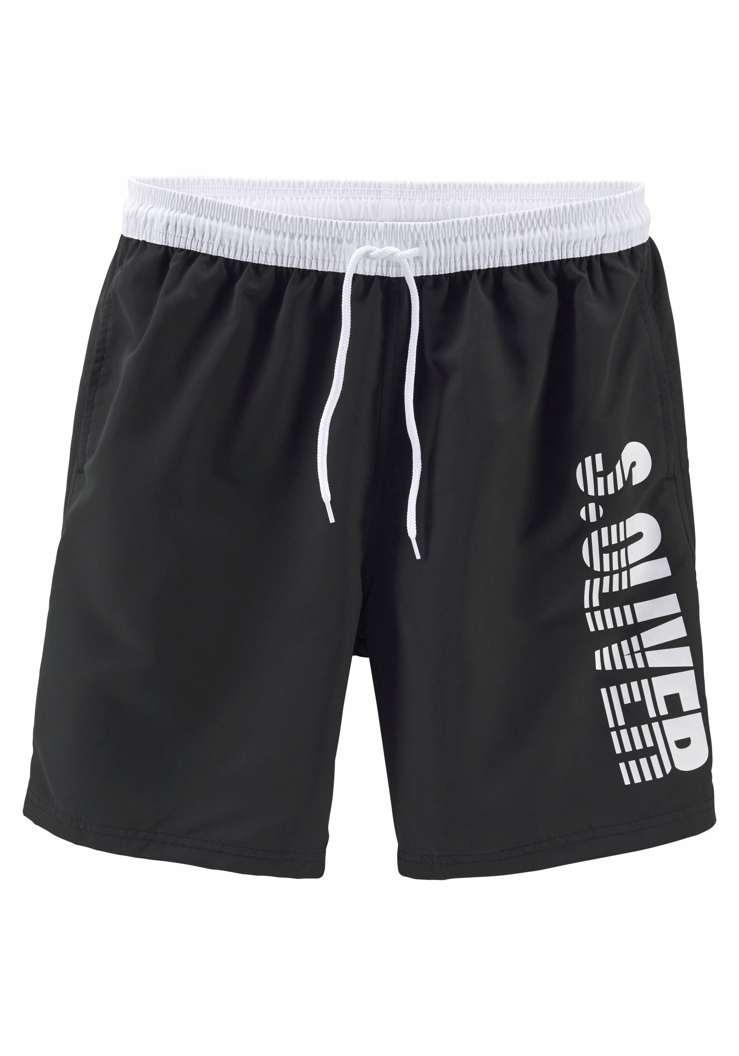 Badeshorts S.OLIVER, Herren, Gr. XXL (58/60), Lang, schwarz (schwarz (langgröße)), Microfaser, Polyester, Badehosen Image