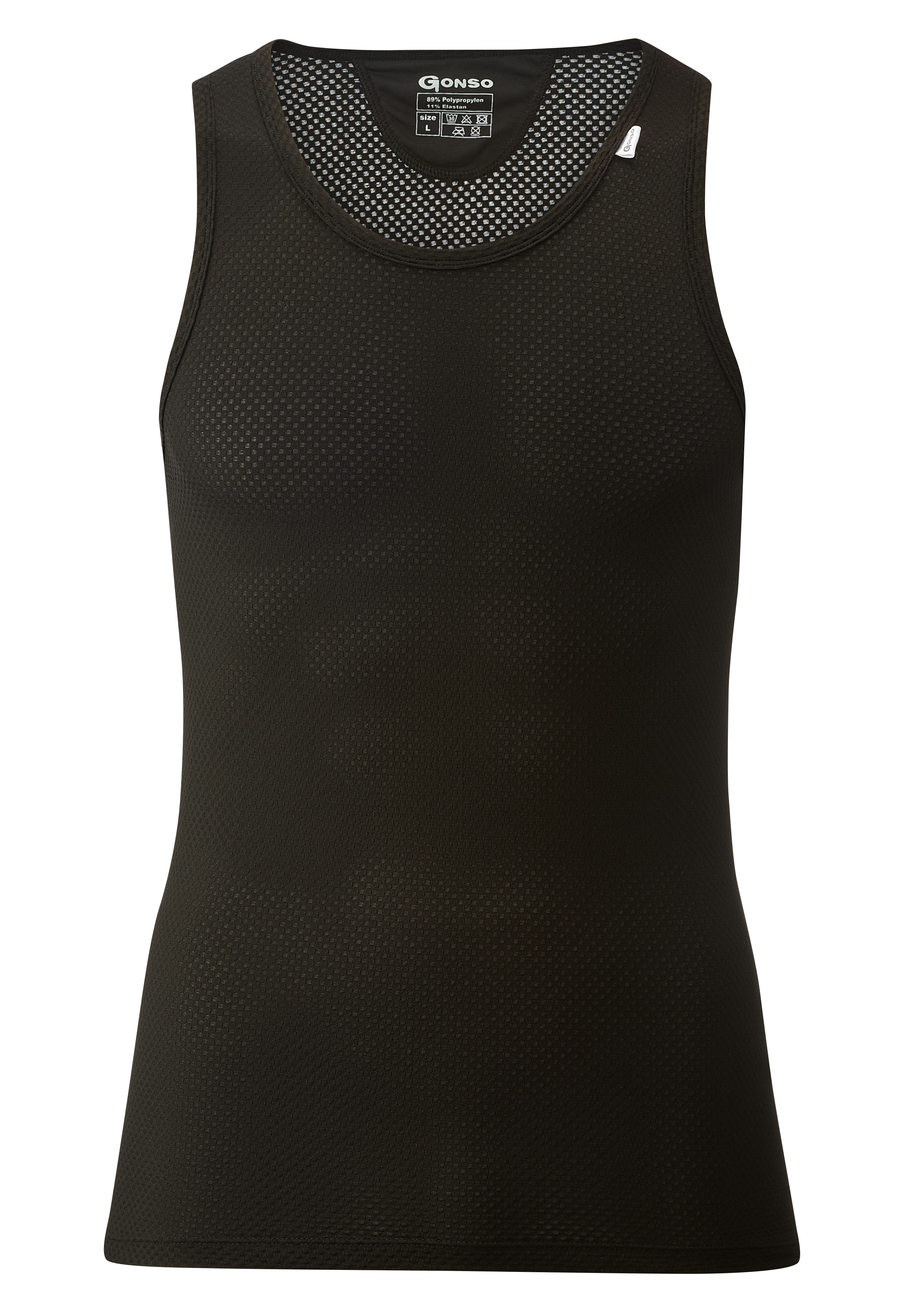 Funktionsshirt GONSO "Base Shirt Sleeveless M", Herren, Gr. L, schwarz, 89% Polypropylen, 11% Elastolefin, Rundhals, Shirts Funktionsshirt Sportshirt, Herren Fahrrad-Unterhemd, elastisch und atmungsaktiv Rundhals Radshirt Image