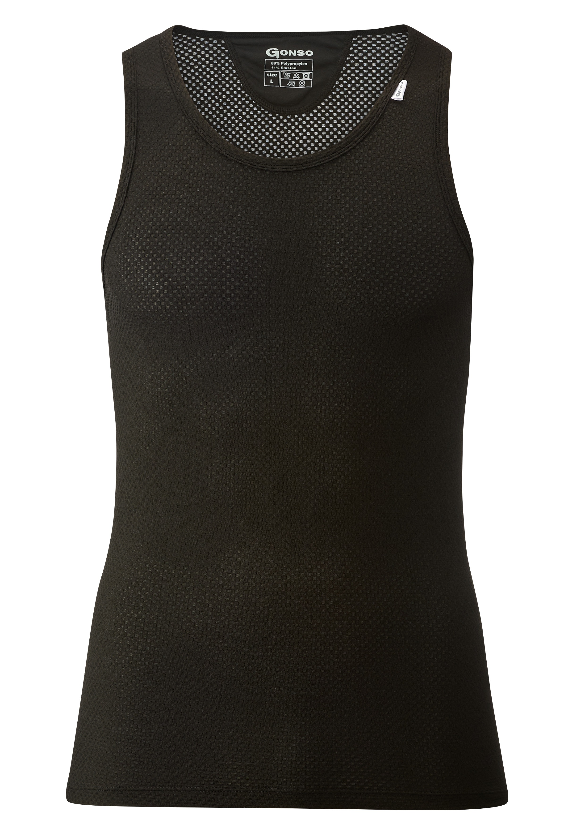 Funktionsshirt GONSO "Base Shirt Sleeveless M", Herren, Gr. XXXL, schwarz, 89% Polypropylen, 11% Elastolefin, Rundhals, Shirts Funktionsshirt Sportshirt, Herren Fahrrad-Unterhemd, elastisch und atmungsaktiv Rundhals Radshirt Image