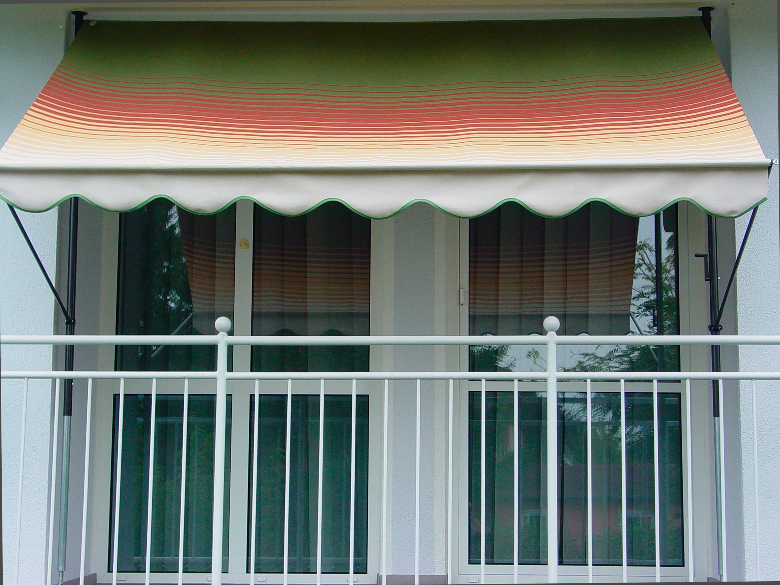 Klemmmarkise, bunt (grün, rot, gelb), B:200cm, Polyacryl, ANGERER FREIZEITMÖBEL, Markisen, grün/rot/gelb, Ausfall: 150 cm, versch. Breiten