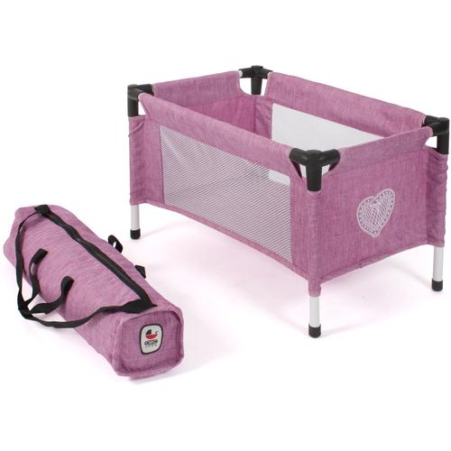 Puppenbett CHIC2000 ""Puppen-Reisebett, Jeans Pink"" Puppenmöbel rosa (jeans pink) Kinder mit Tragetasche