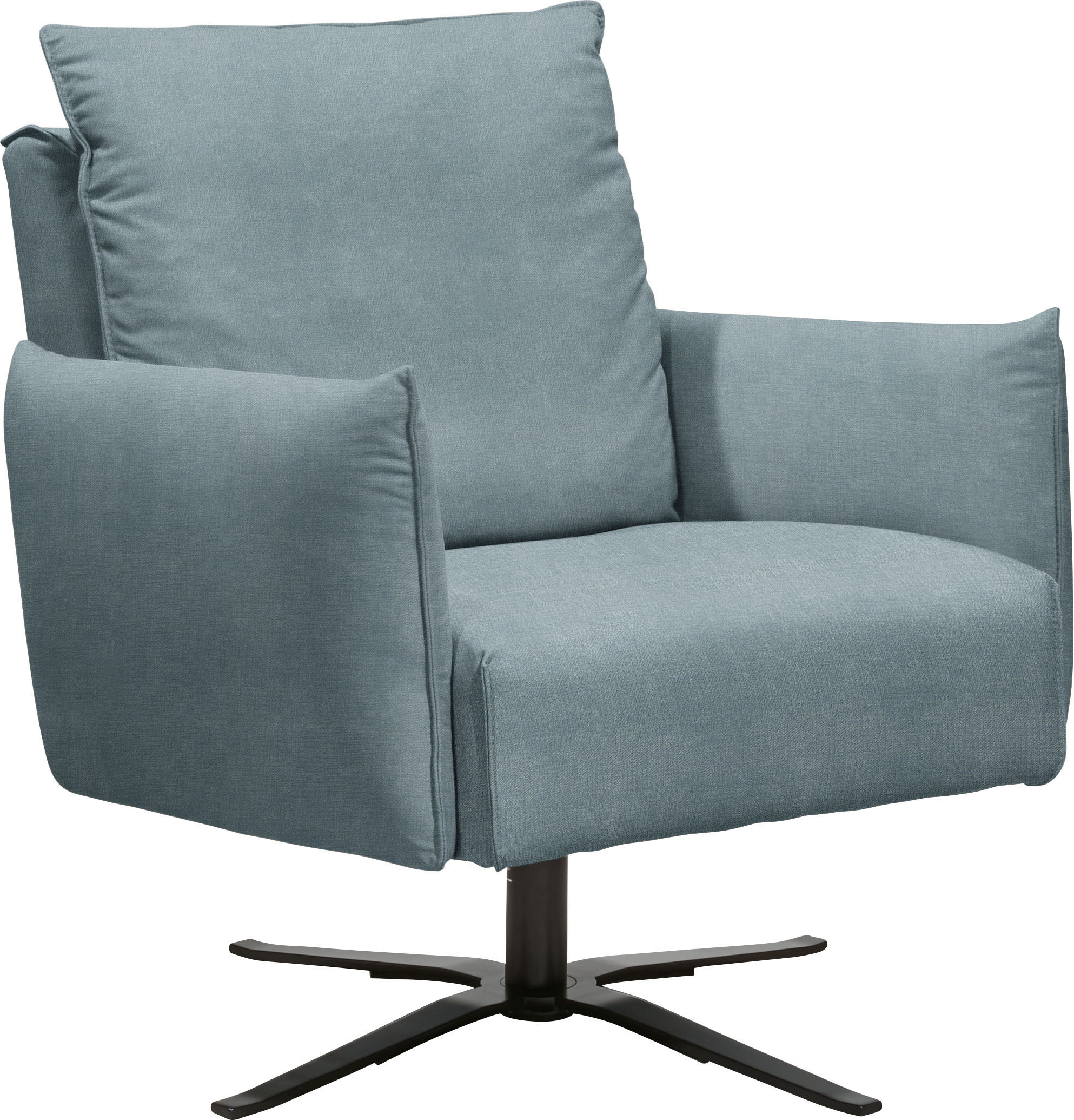 Sessel "Lineo Drehsessel, bequem und komfortabel, Clubsessel und Loungesessel", blau (aqua matrix), B:84cm H:92cm T:95cm, SCHÖNER WOHNEN-KOLLEKTION, Sessel, Drehsessel, 360 drehbar