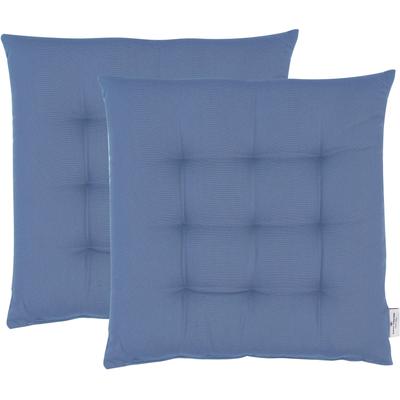 Sitzkissen TOM TAILOR HOME "Dove", blau (taubenblau, unifarben), B:40cm L:40cm, Baumwolle, Dekokissen_Sitzkissen_Kissenhüllen, TOM TAILOR unifarbenes, abgestepptes Sitzkisssen DOVE, 2er Pack Image