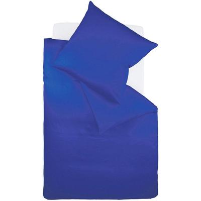Bettwäsche FLEURESSE "Colours in 135x200, 155x220 oder 200x200 cm", blau (royal), B/L: 200cm x 200cm, 2 St., Mako-Satin, B/L: 80cm x 80cm, Mako-Satin, Obermaterial: 100% Baumwolle, Bettwäsche, Bettwäsche aus 100% Baumwolle, uni, mit Reißverschluss Image