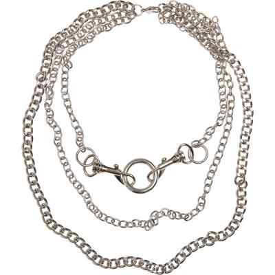 URBAN CLASSICS Schmuckset "Urban Classics Accessories Carabiner Necklace" silberfarben Damen Colliers Halsketten Schmuck