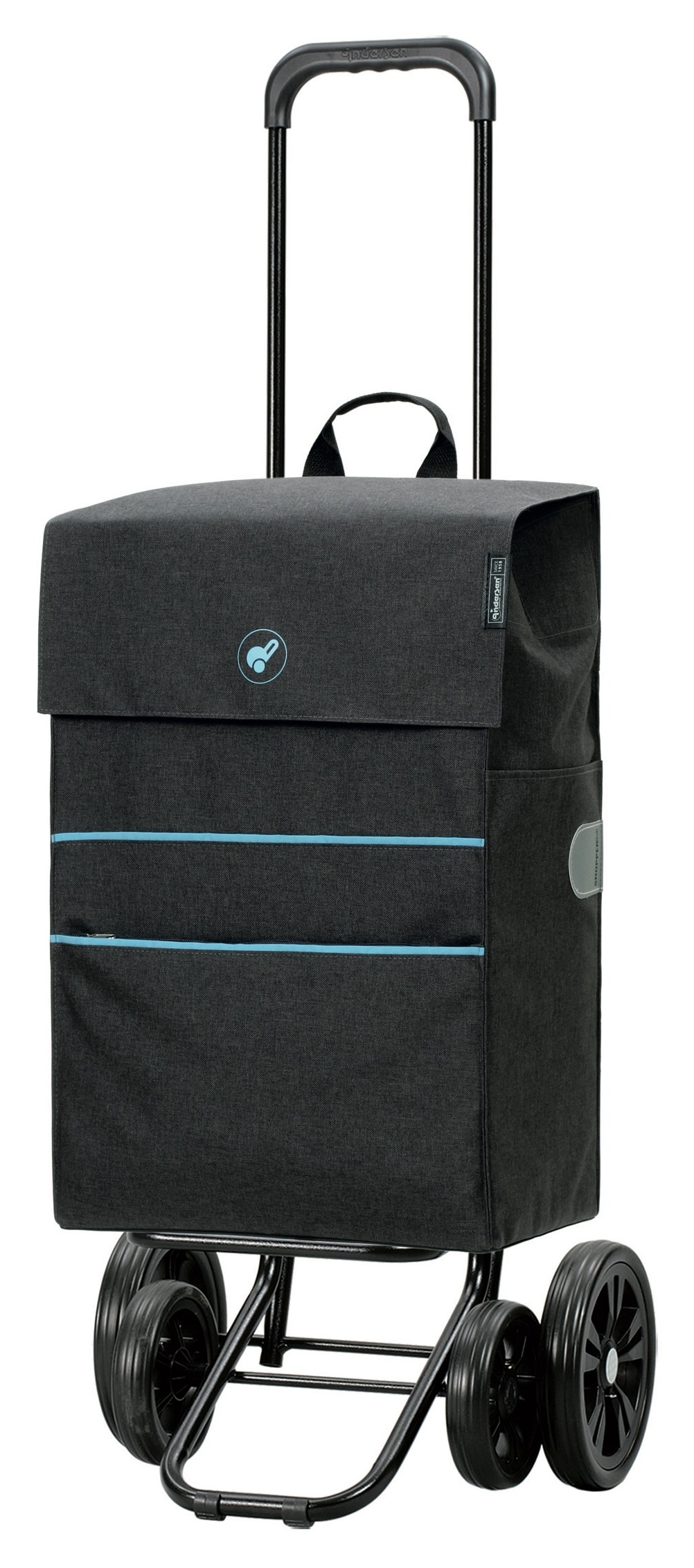 Einkaufstrolley ANDERSEN "Quattro Shopper Nelon", grau (anthrazit), B:42cm H:117cm T:23cm, Polyester, Einkaufskörbe, mit 53 l Volumen Image